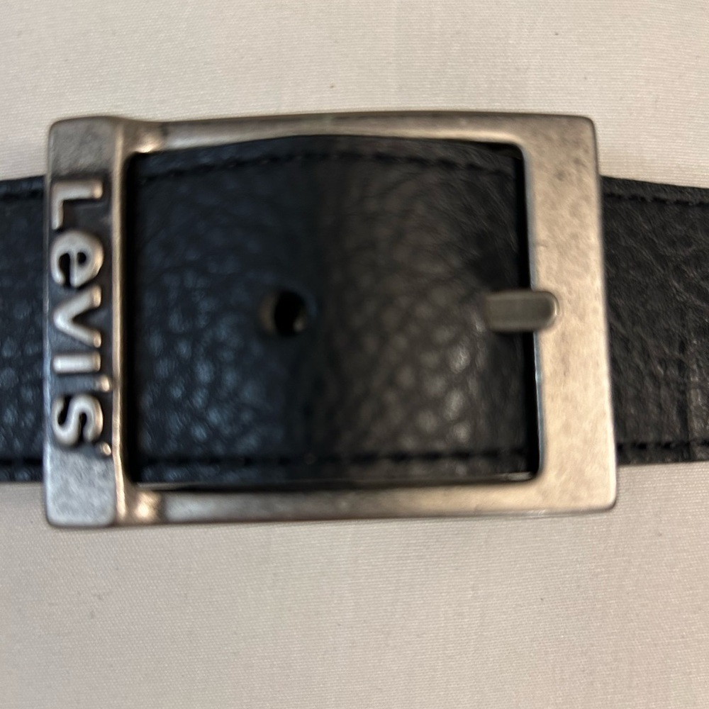 LEVIS Black pebble leather belt‎